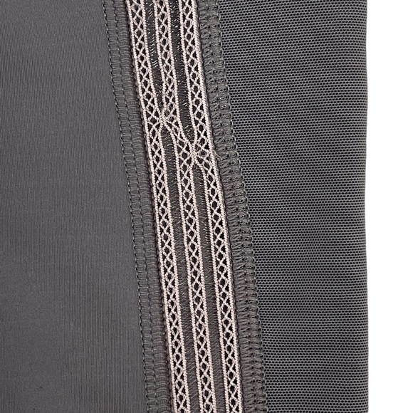 Lululemon Leggings 8 Power Lines Pant 28" Titanium Dark Chrome Gray Mesh Detail - Picture 9 of 11